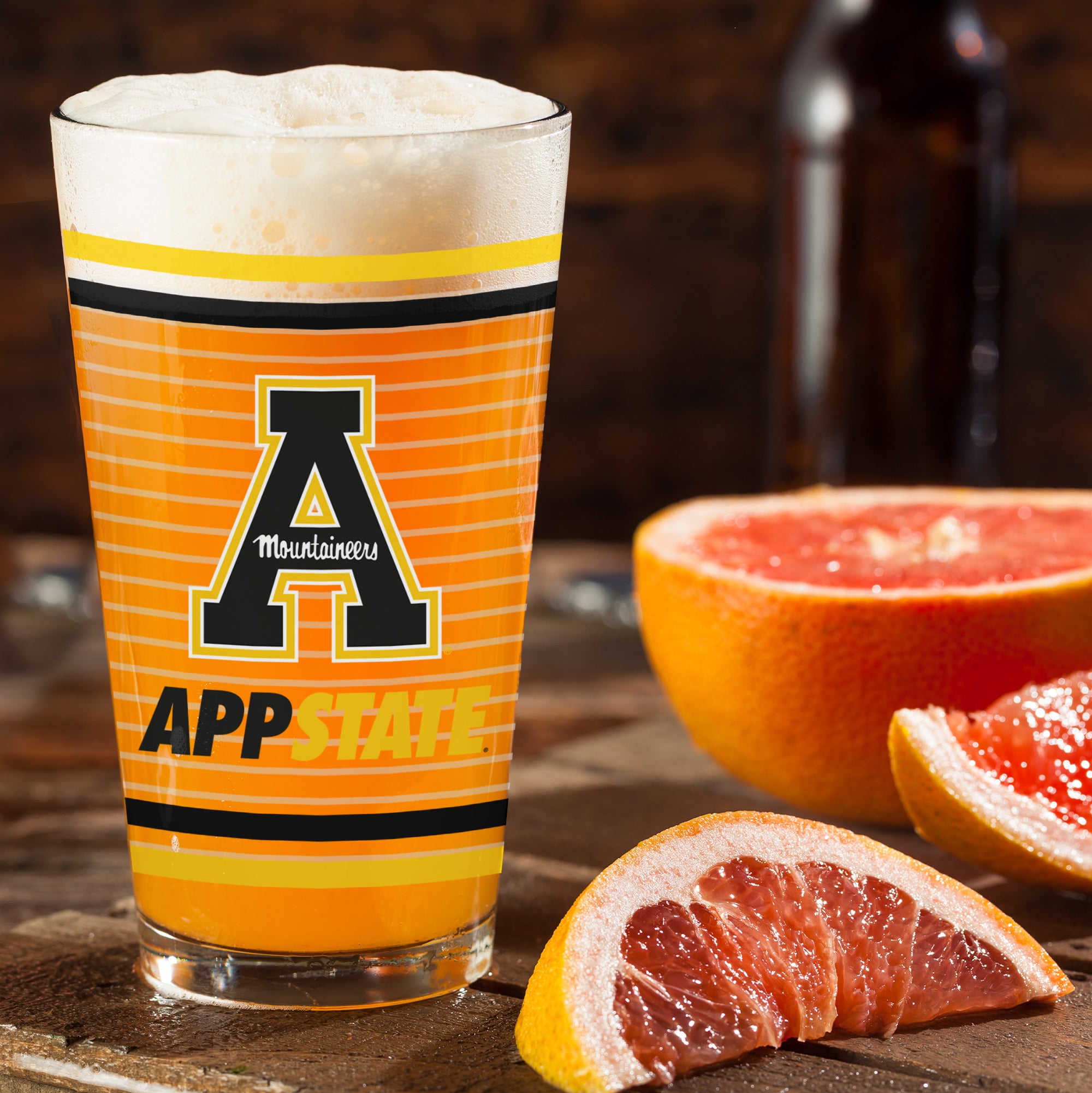 Set of 2 App State Mountaineers 16oz Ring Pints