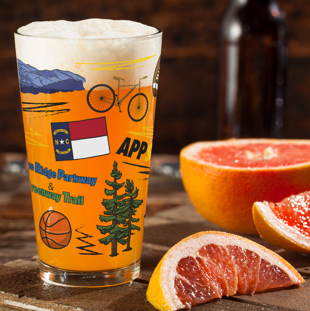 Set of 2 App State Mountaineers Local 16oz Pints