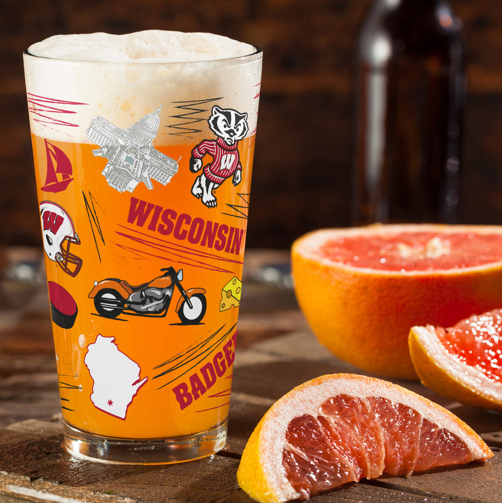 Set of 2 Wisconsin Badgers Local 16oz Pints
