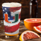 Set of 2 Miami Hurricanes 16oz Americana Pints