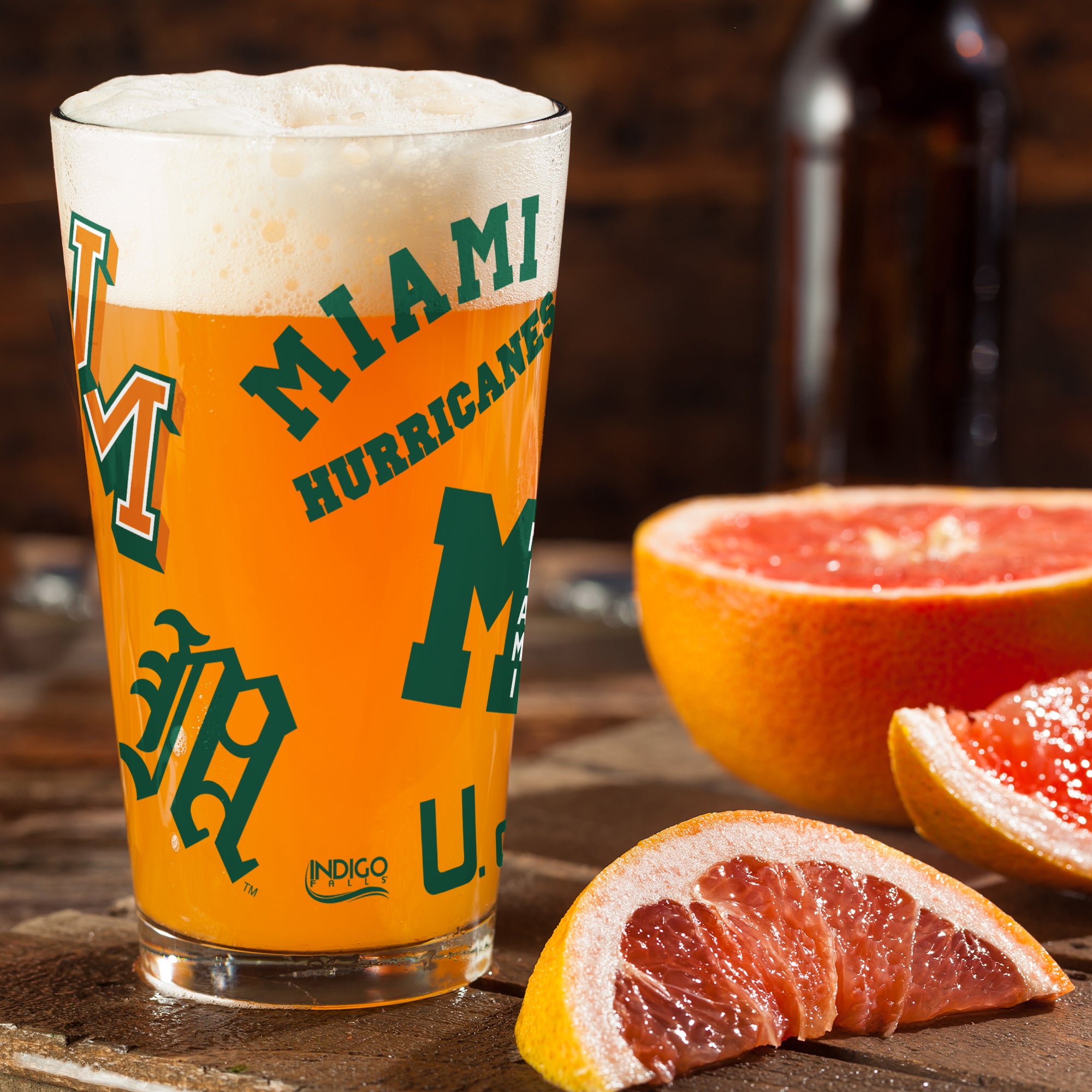 16oz Miami Hurricanes College Vault Medley Pint 2 Pack