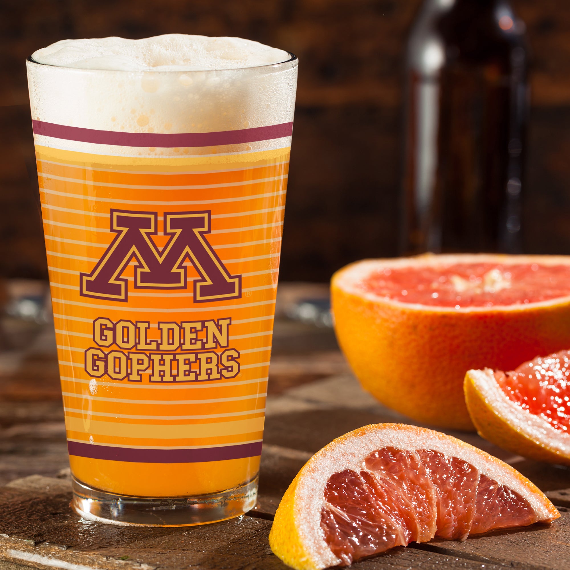 Set of 2 Minnesota Golden Gophers 16oz Ring Pints