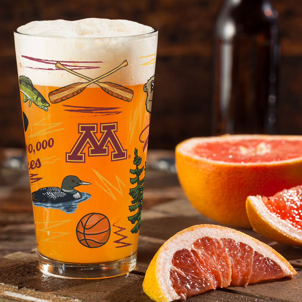 Set of 2 Minnesota Golden Gophers Local 16oz Pints