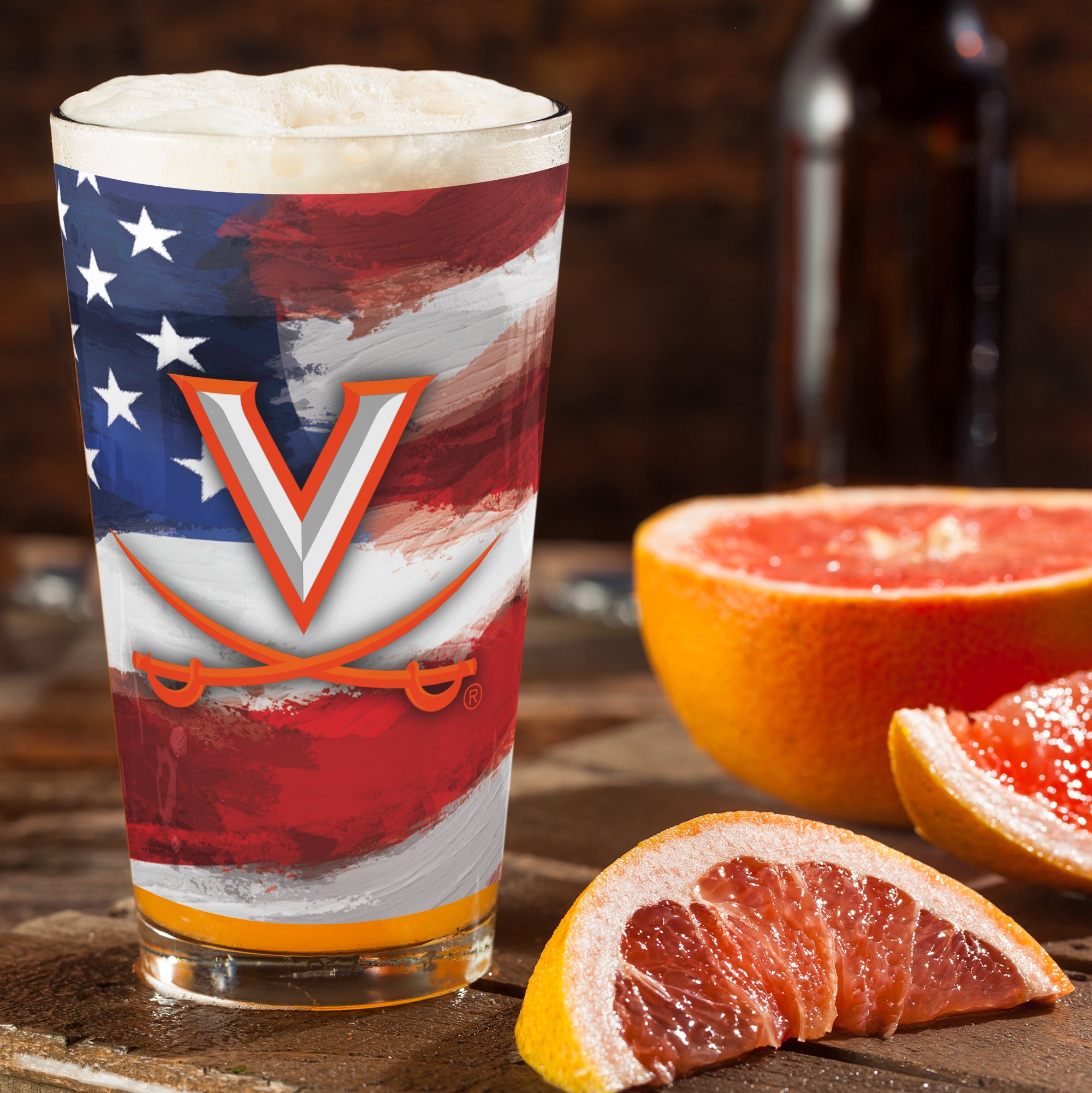 Set of 2 Virginia Cavaliers 16oz Americana Pints