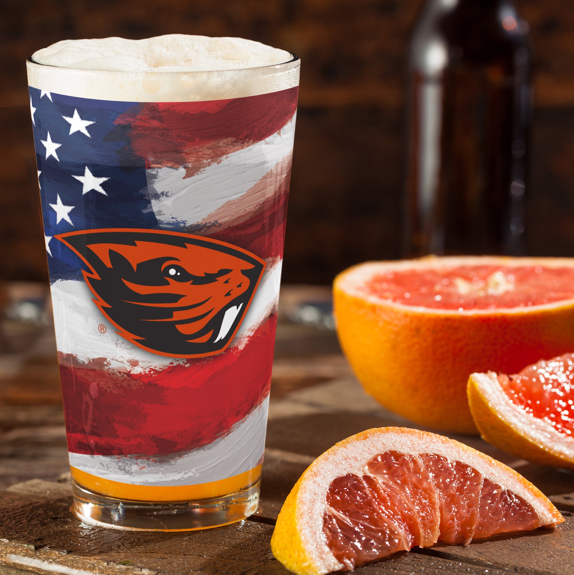 Set of 2 Oregon State Beavers 16oz Americana Pints