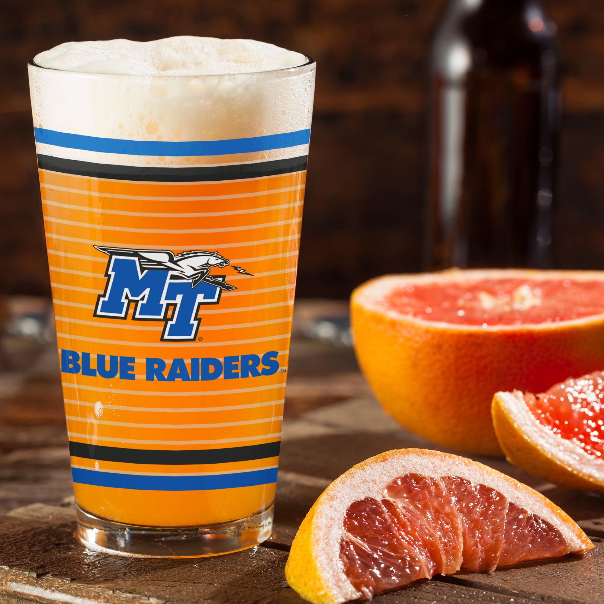 Set of 2 Middle Tennessee Blue Raiders 16oz Ring Pints