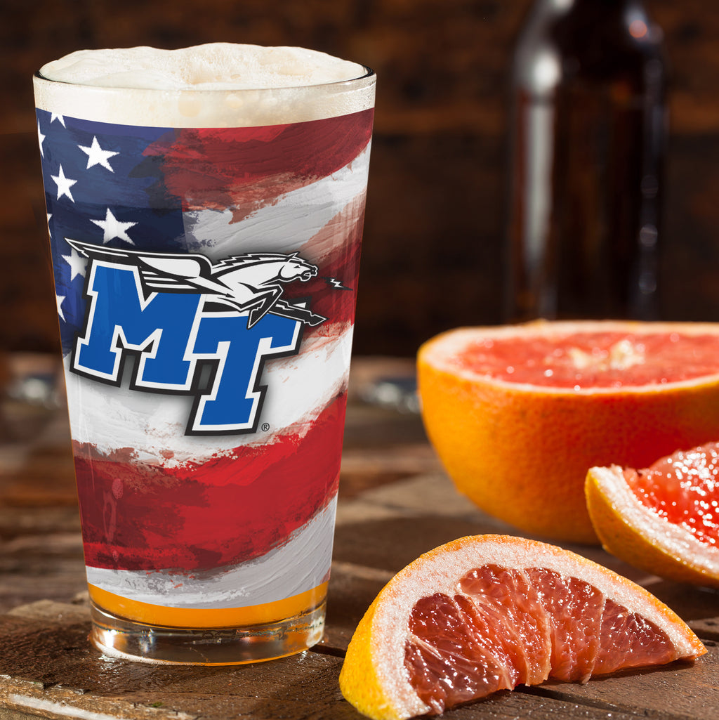 Set of 2 Middle Tennessee Blue Raiders 16oz Americana Pints