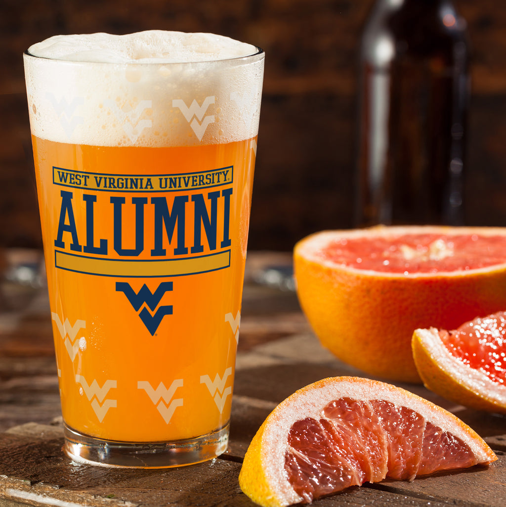 Set of 2 West Virginia Mountaineers 16oz Alumni Pints