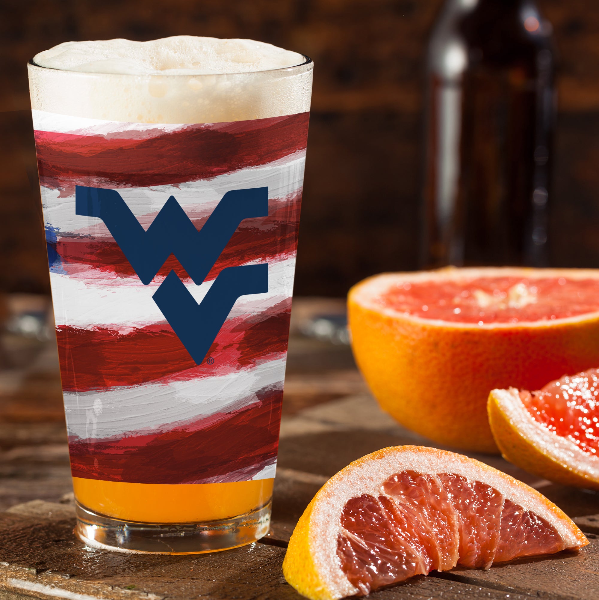 Set of 2 West Virginia Mountaineers 16oz Americana Pints