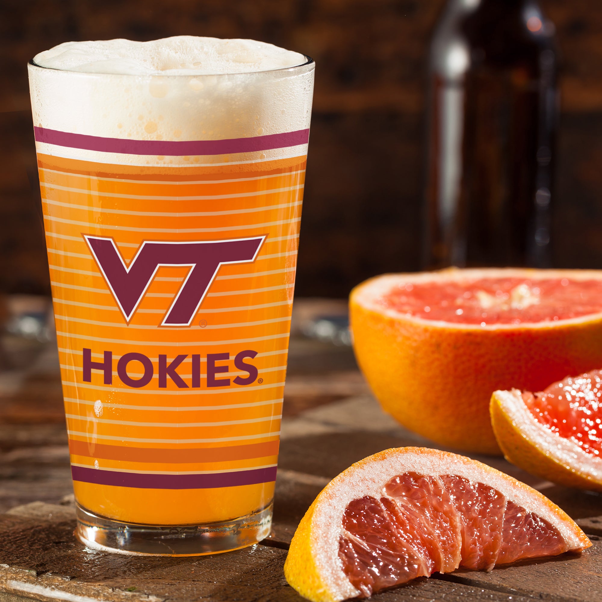 Set of 2 Virginia Tech Hokies 16oz Ring Pints