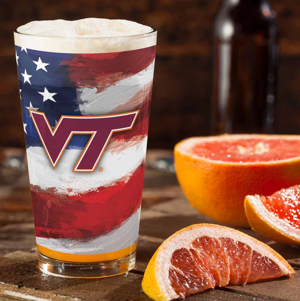 Set of 2 Virginia Tech Hokies 16oz Americana Pints