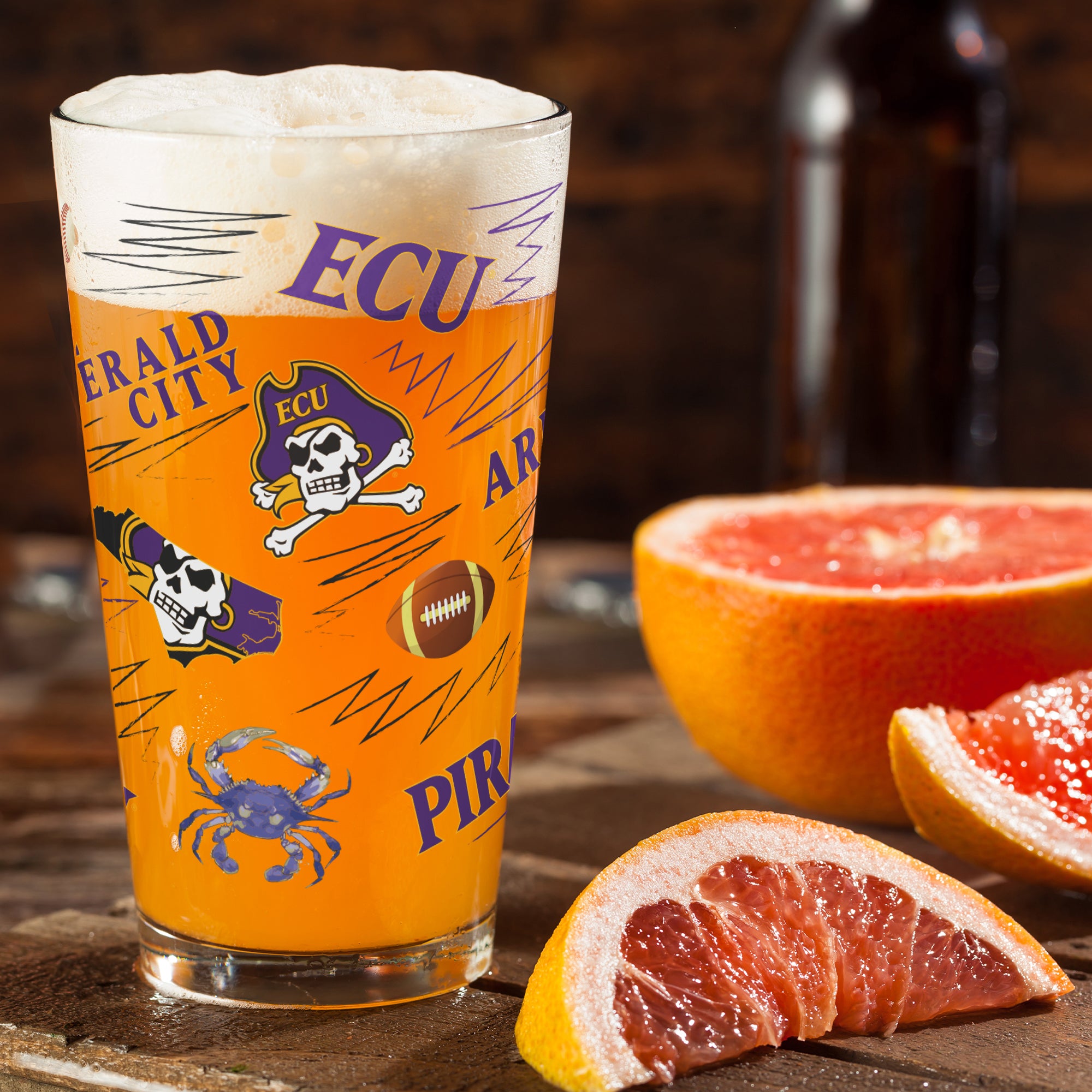 Set of 2 East Carolina Pirates Local 16oz Pints