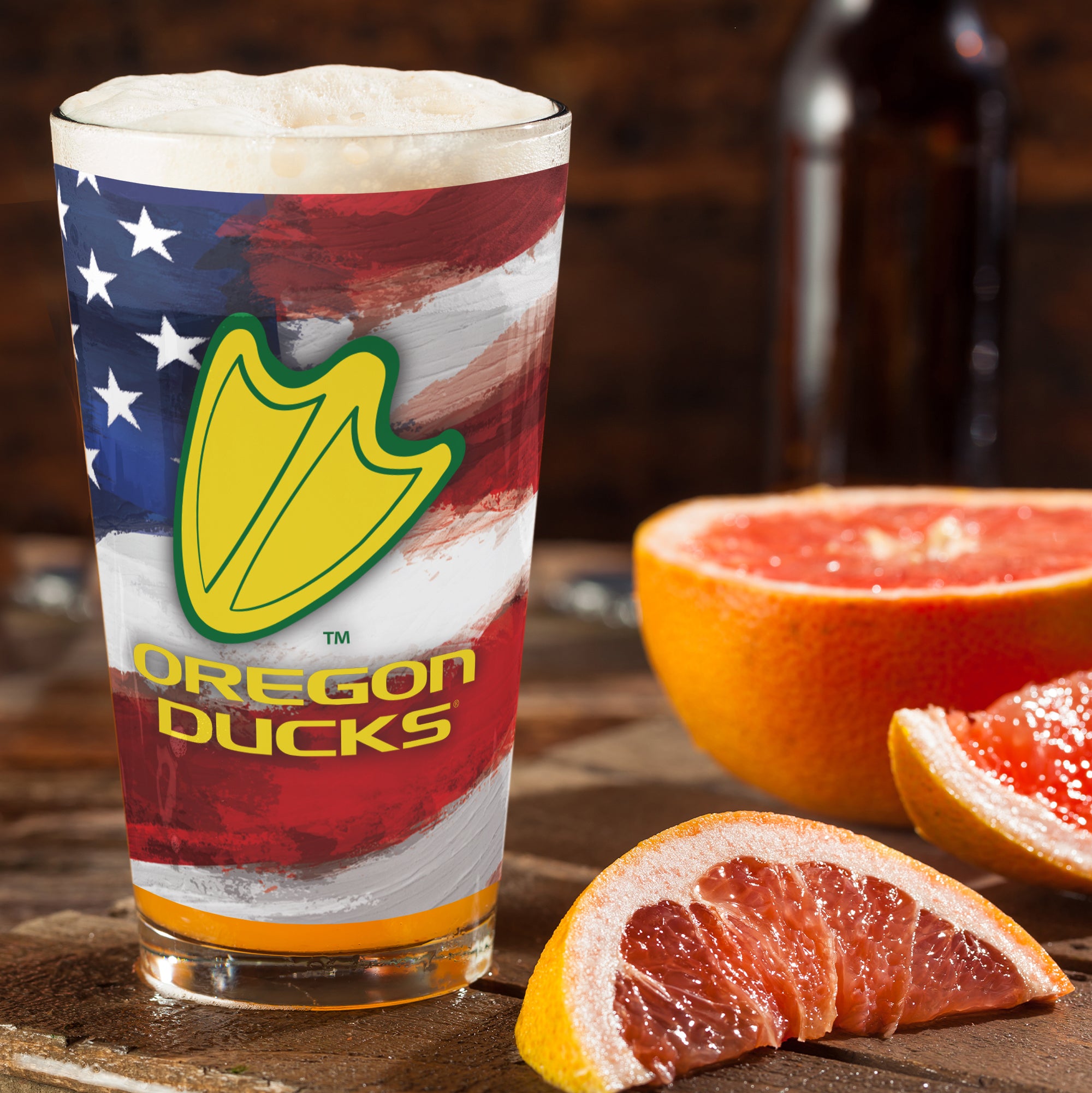 Set of 2 Oregon Ducks 16oz Americana Pints
