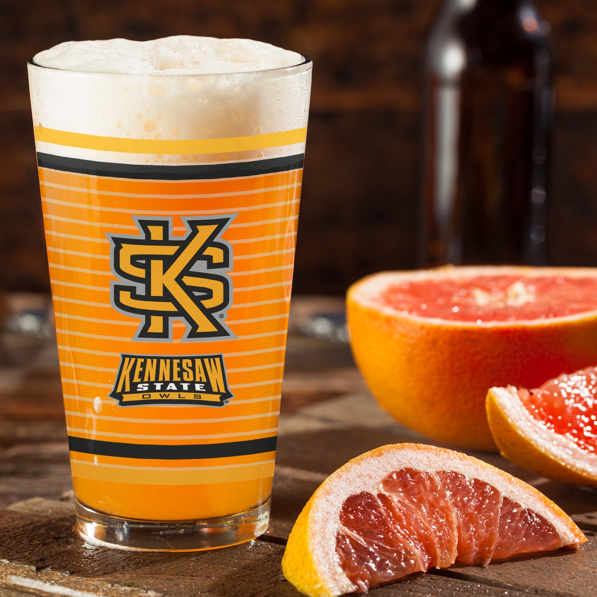 Set of 2 Kennesaw State Owls 16oz Ring Pints