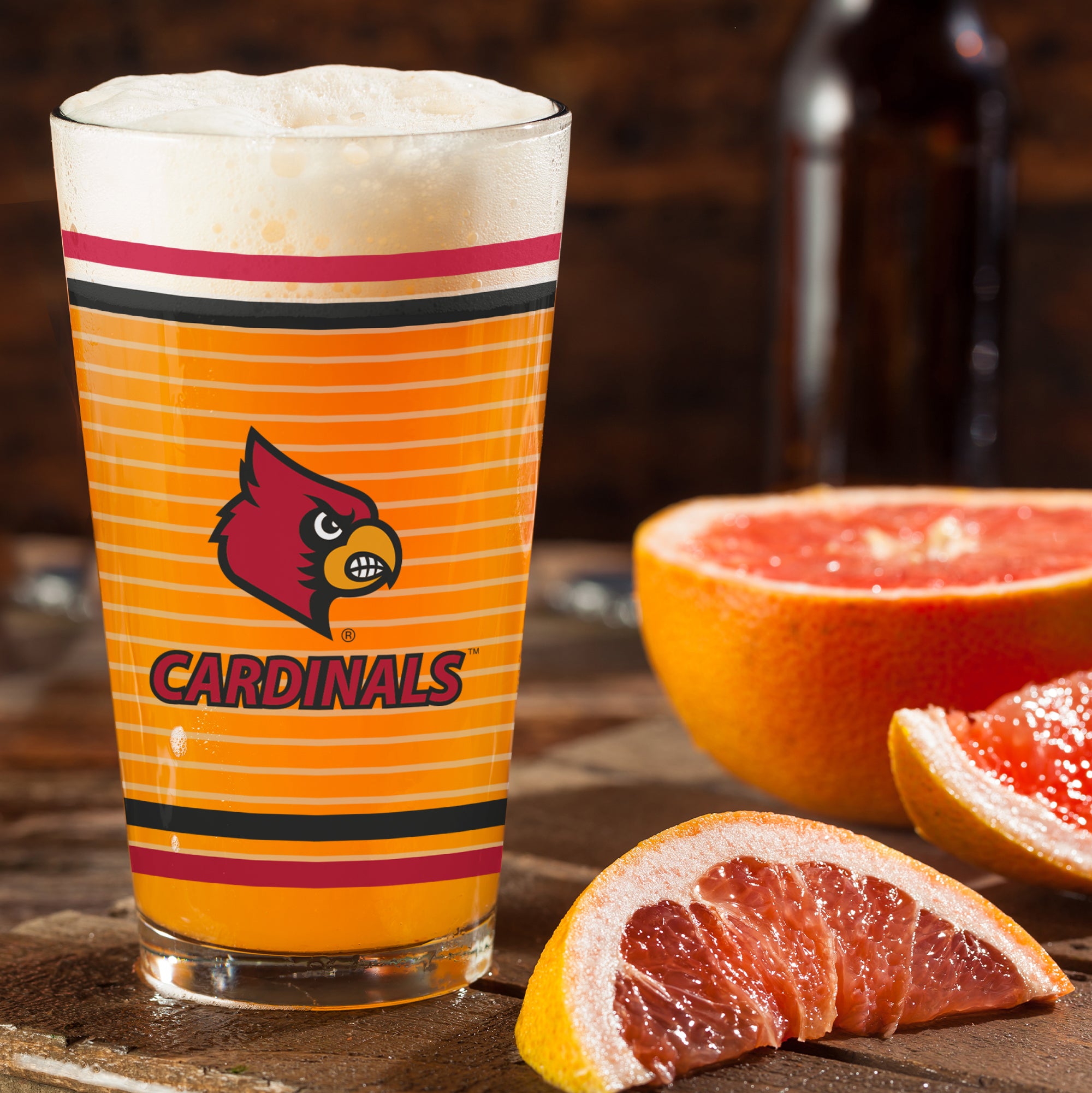 Set of 2 Louisville Cardinals 16oz Ring Pints