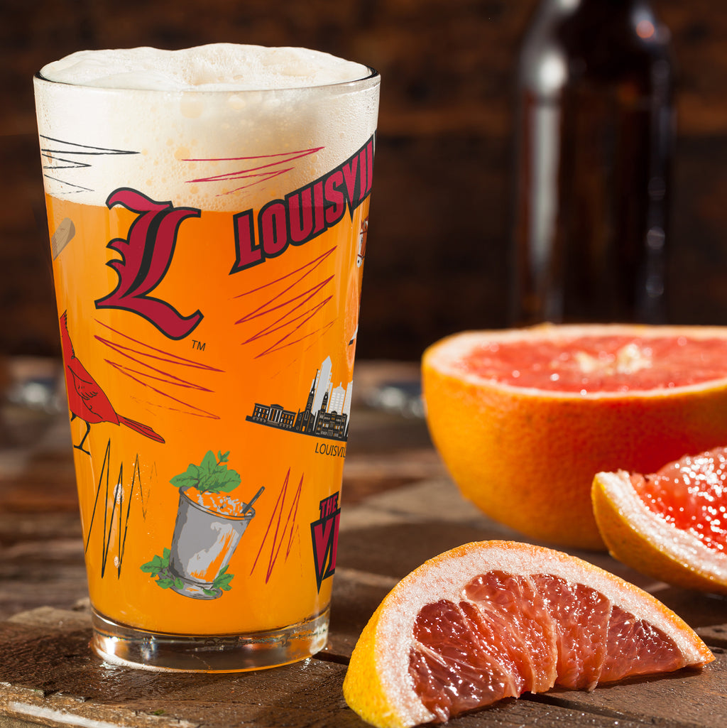 Set of 2 Louisville Cardinals Local 16oz Pints