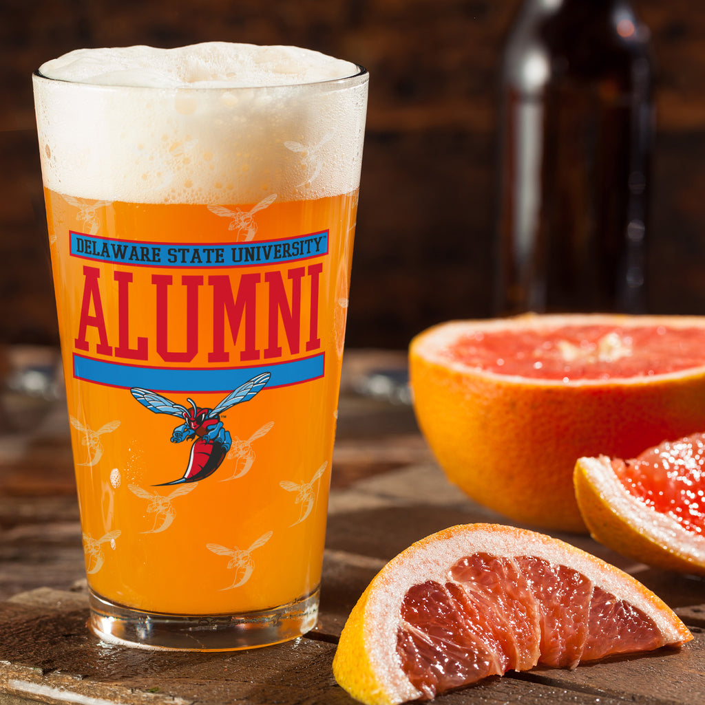 Set of 2 Delaware State Hornets 16oz XD Alumni Pints