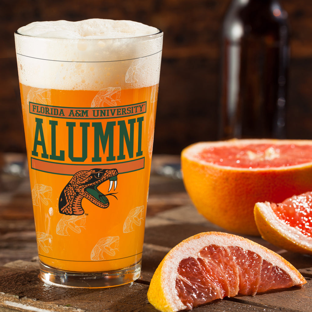 Set of 2 Florida A&M Rattlers 16oz XD Alumni Pints