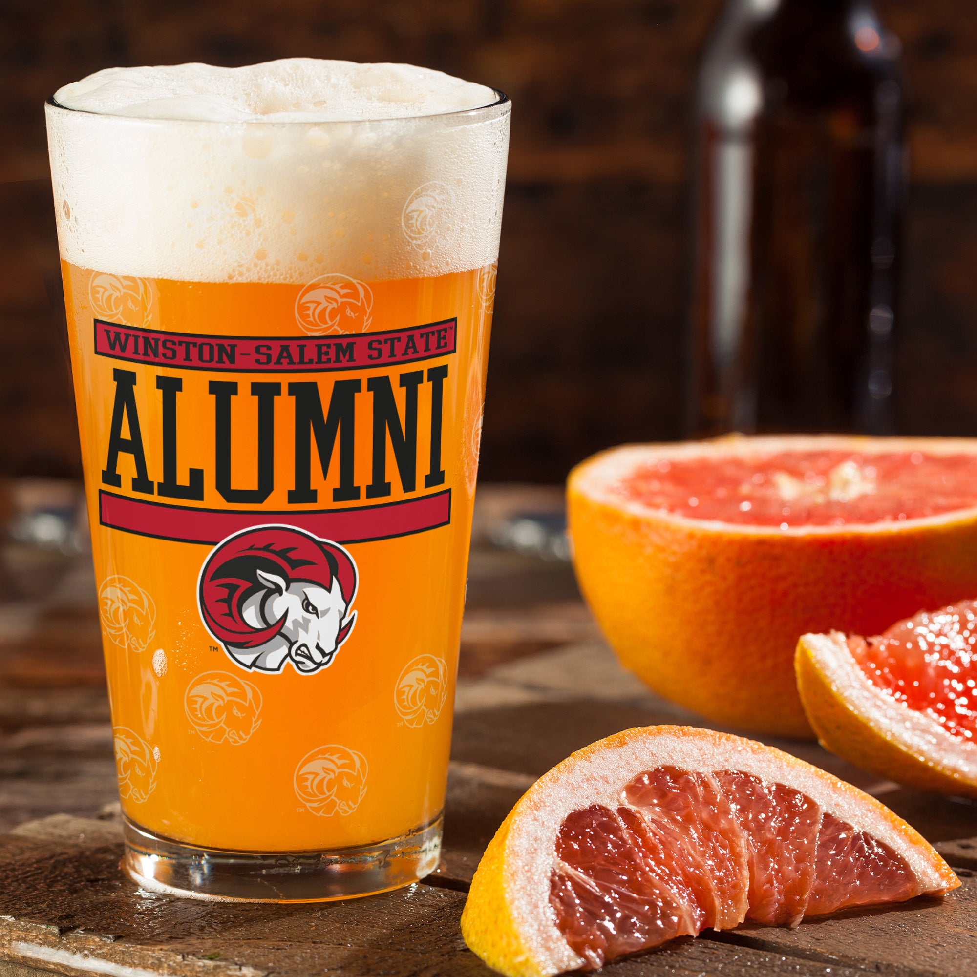 Set of 2 Winston Salem Rams 16oz XD Alumni Pints