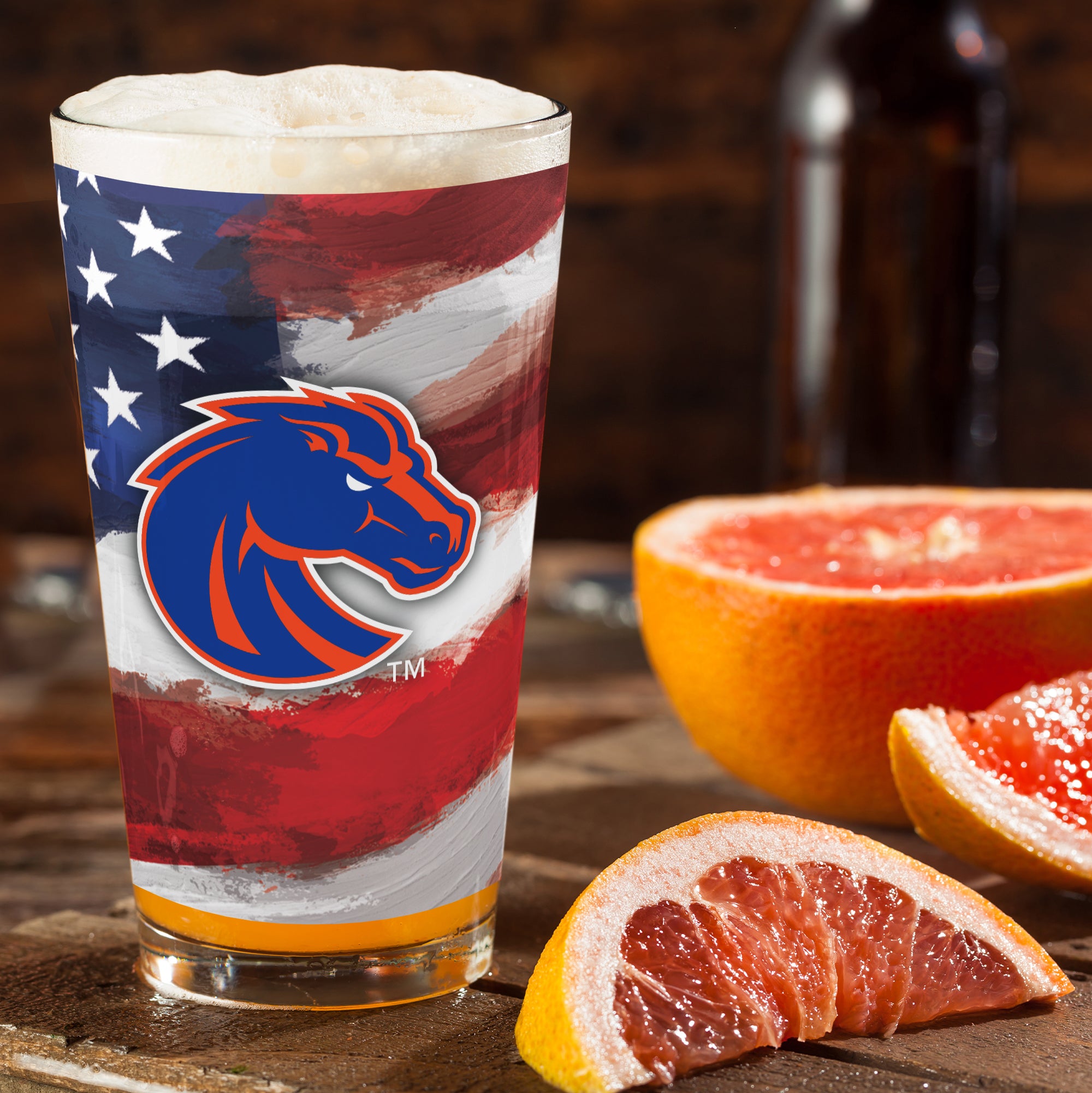 Set of 2 Boise State Broncos 16oz Americana Pints