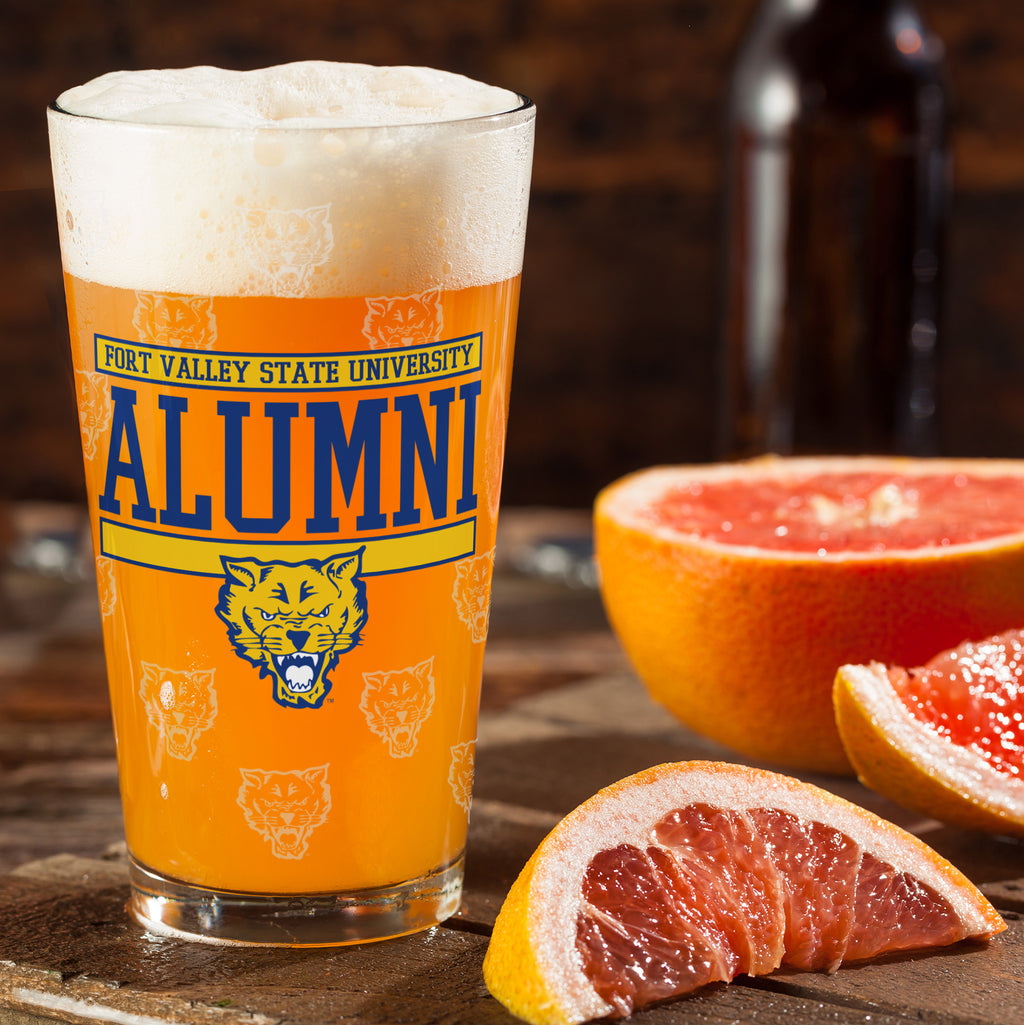 Set of 2 Fort Valley State Wildcats 16oz XD Alumni Pints
