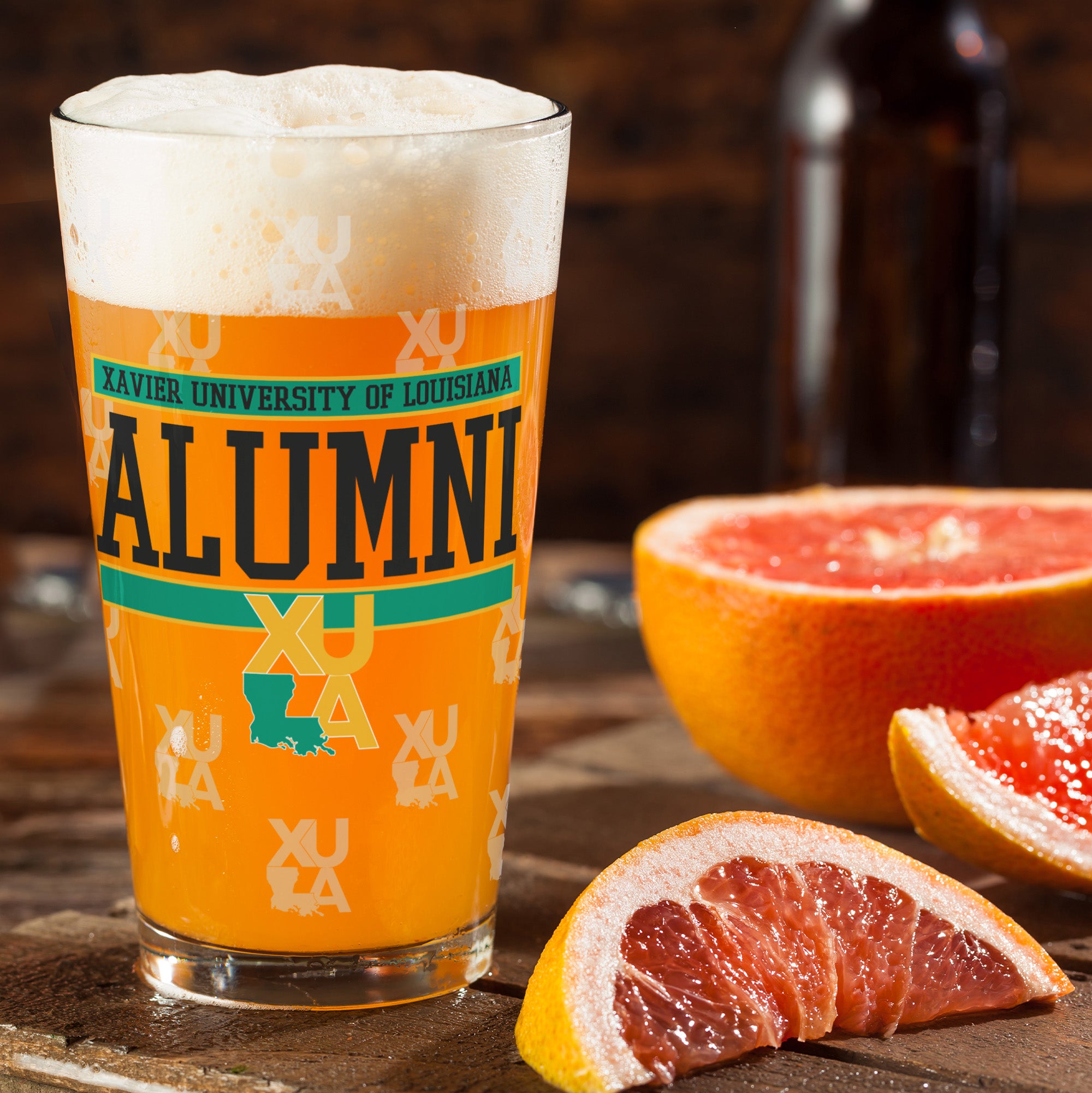 Set of 2 Xavier Louisiana Gold Rush-Nuggets 16oz XD Alumni Pints