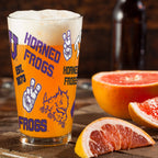 Set of 4 TCU Horned Frogs 16oz Pint Medley Glasses