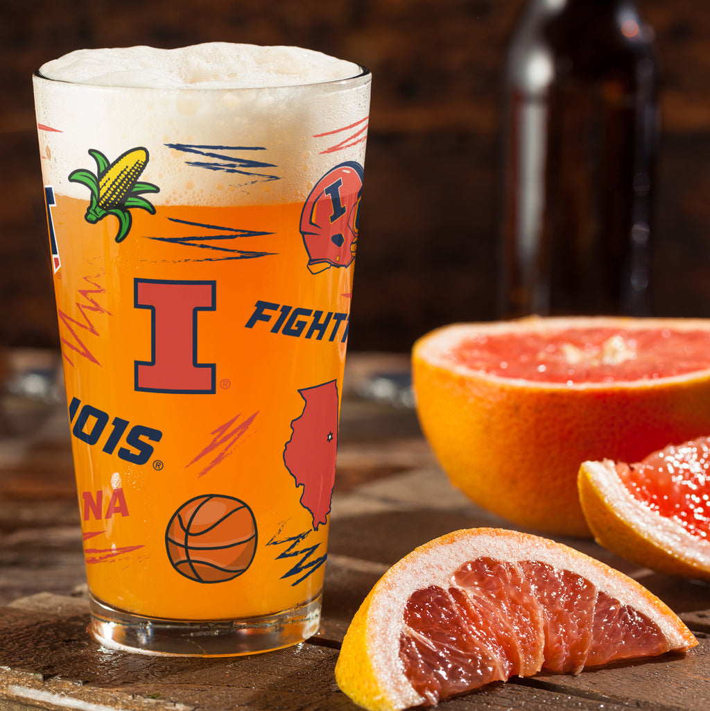 Set of 2 Illinois Fighting Illini Local 16oz Pints