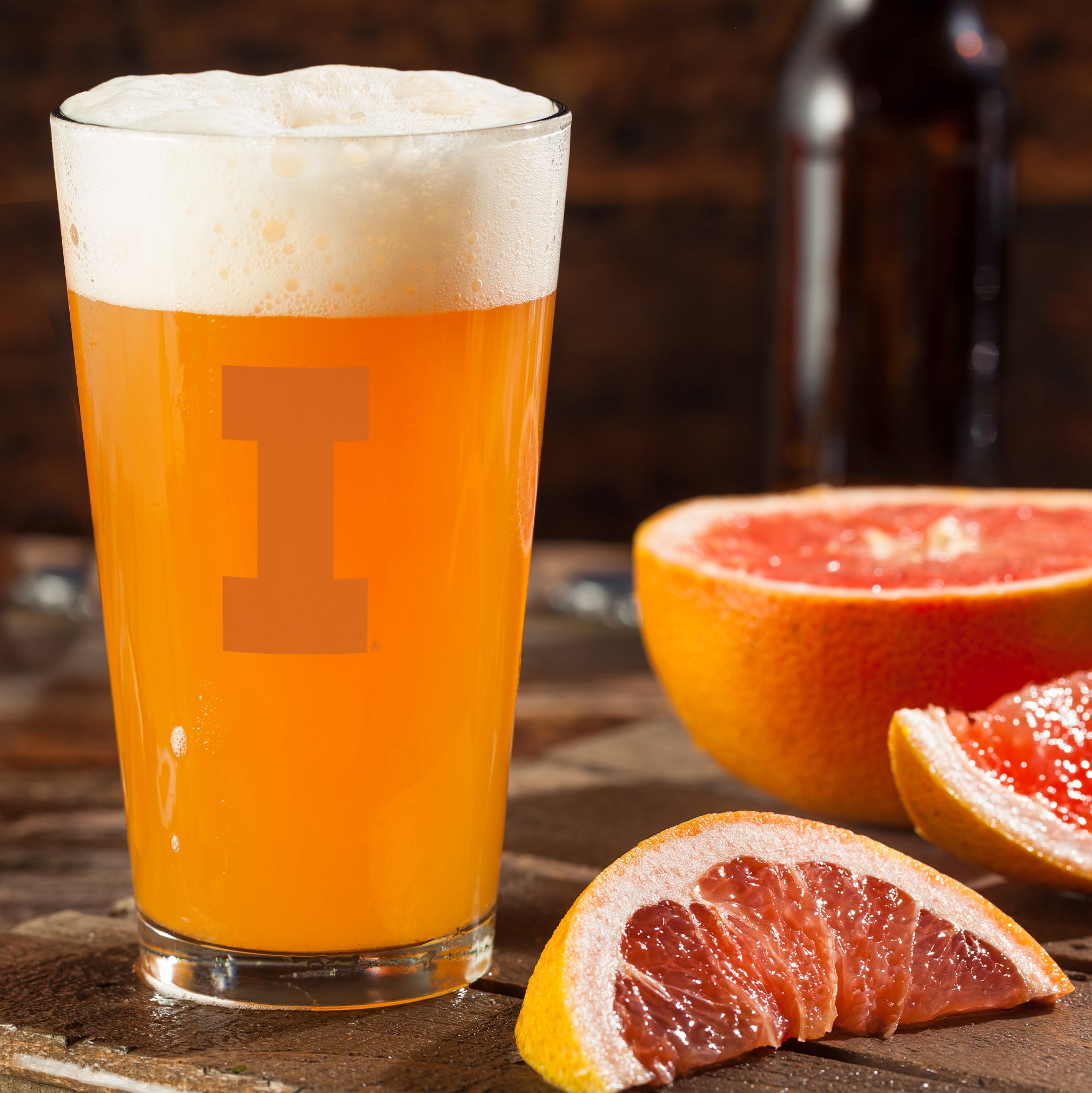 Set of 2 Illinois Fighting Illini College Vault Sketch 16oz Pints