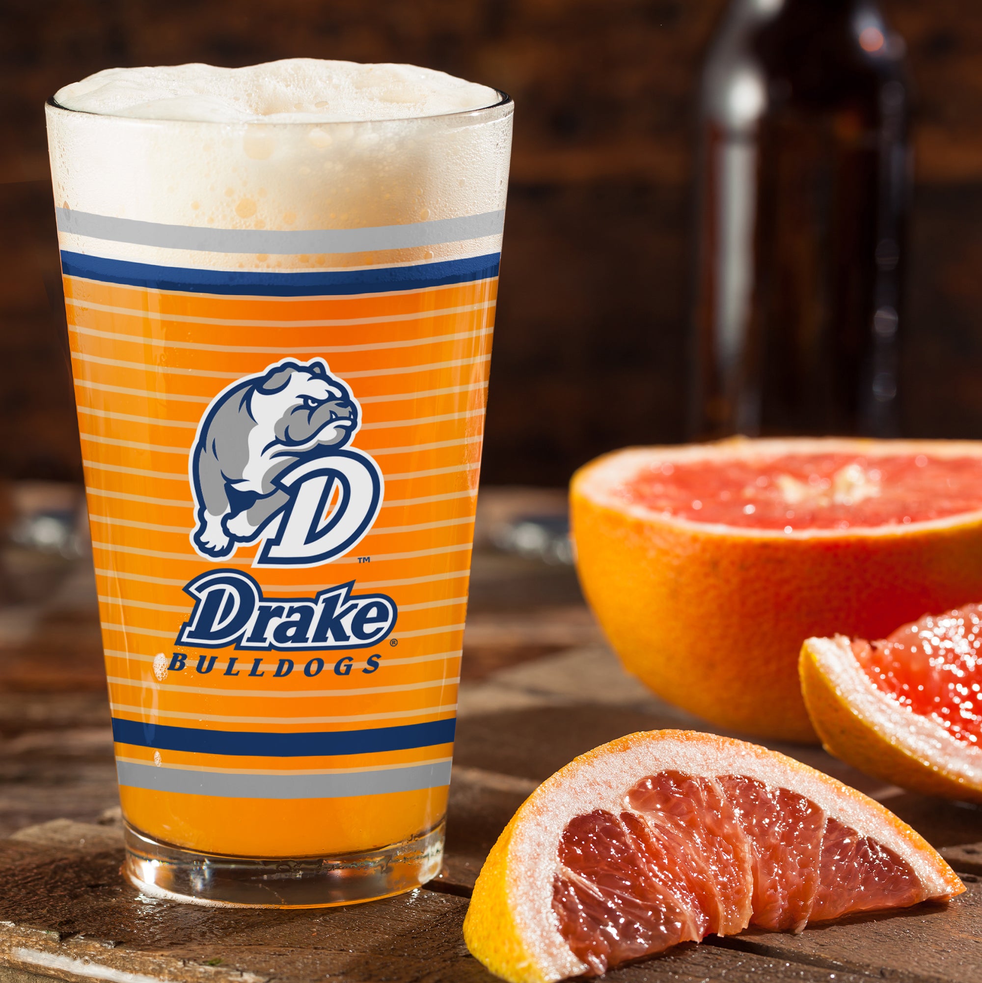 Set of 2 Drake Bulldogs 16oz Ring Pints
