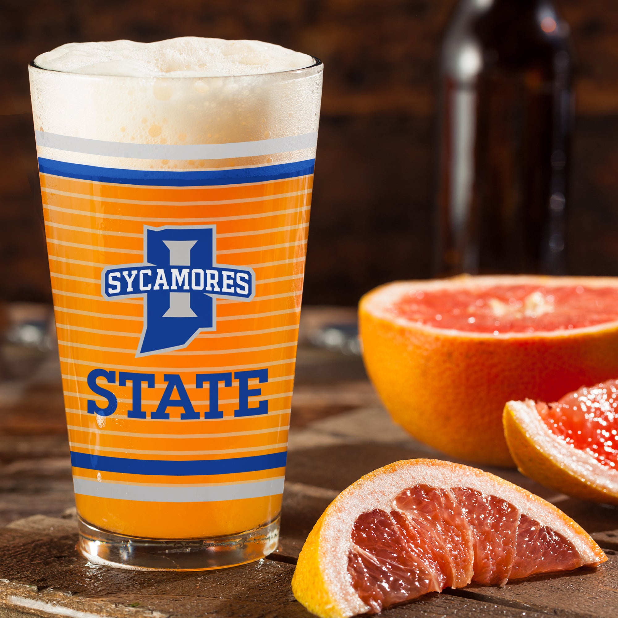 Set of 2 Indiana State Sycamores 16oz Ring Pints
