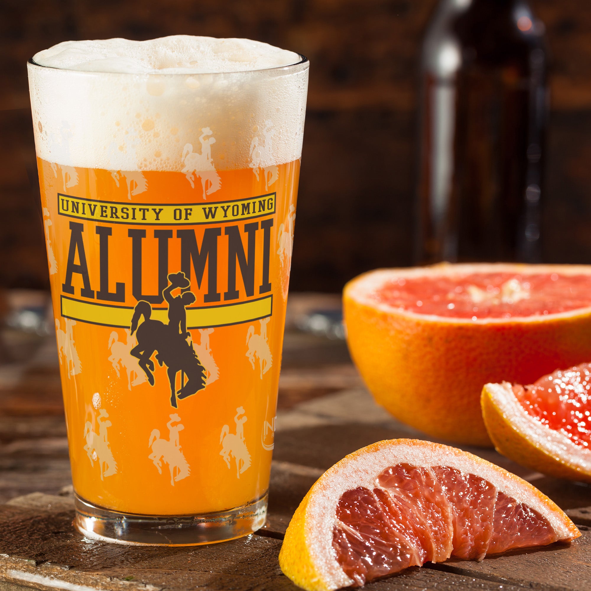 Set of 2 Wyoming Cowboys 16oz Alumni Pints
