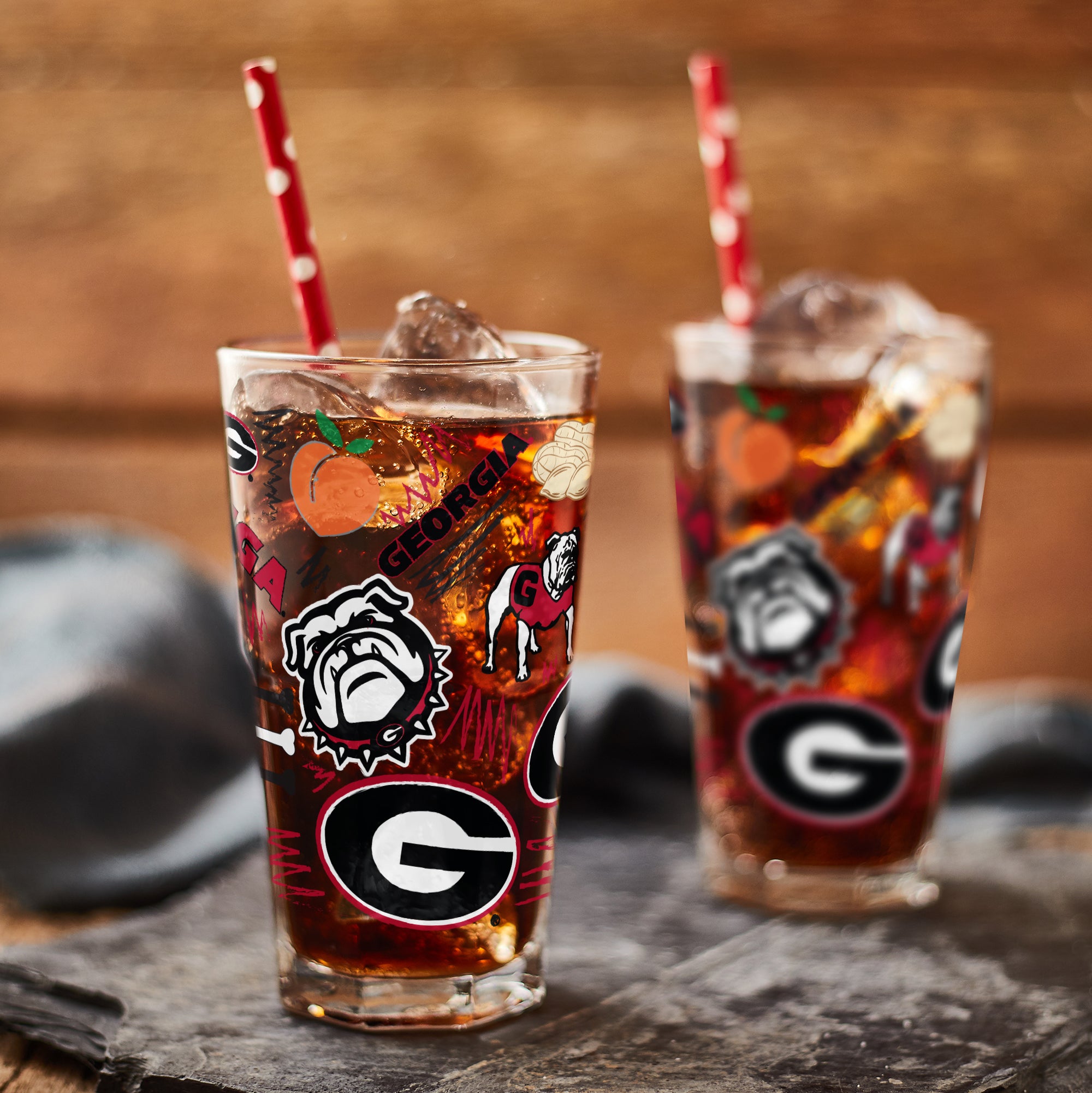 Set of 2 Georgia Bulldogs Local 16oz Pints
