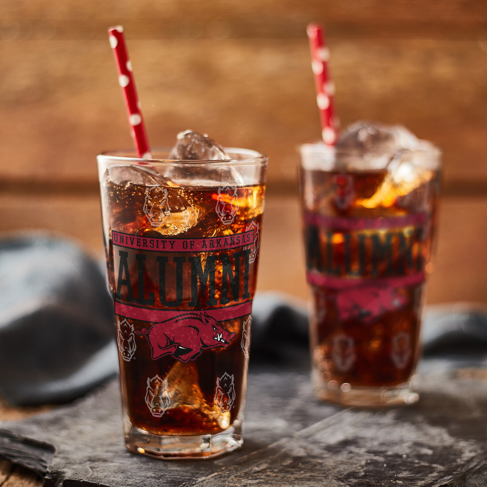 Set of 2 Arkansas Razorbacks 16oz Alumni Pints