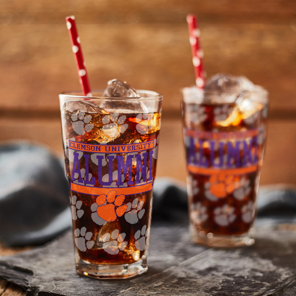 Set of 2 Clemson Tigers 16oz Alumni Pints