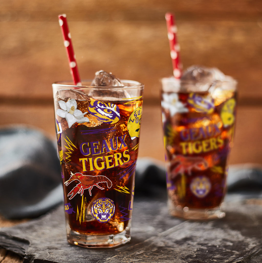 Set of 2 LSU Tigers Local 16oz Pints