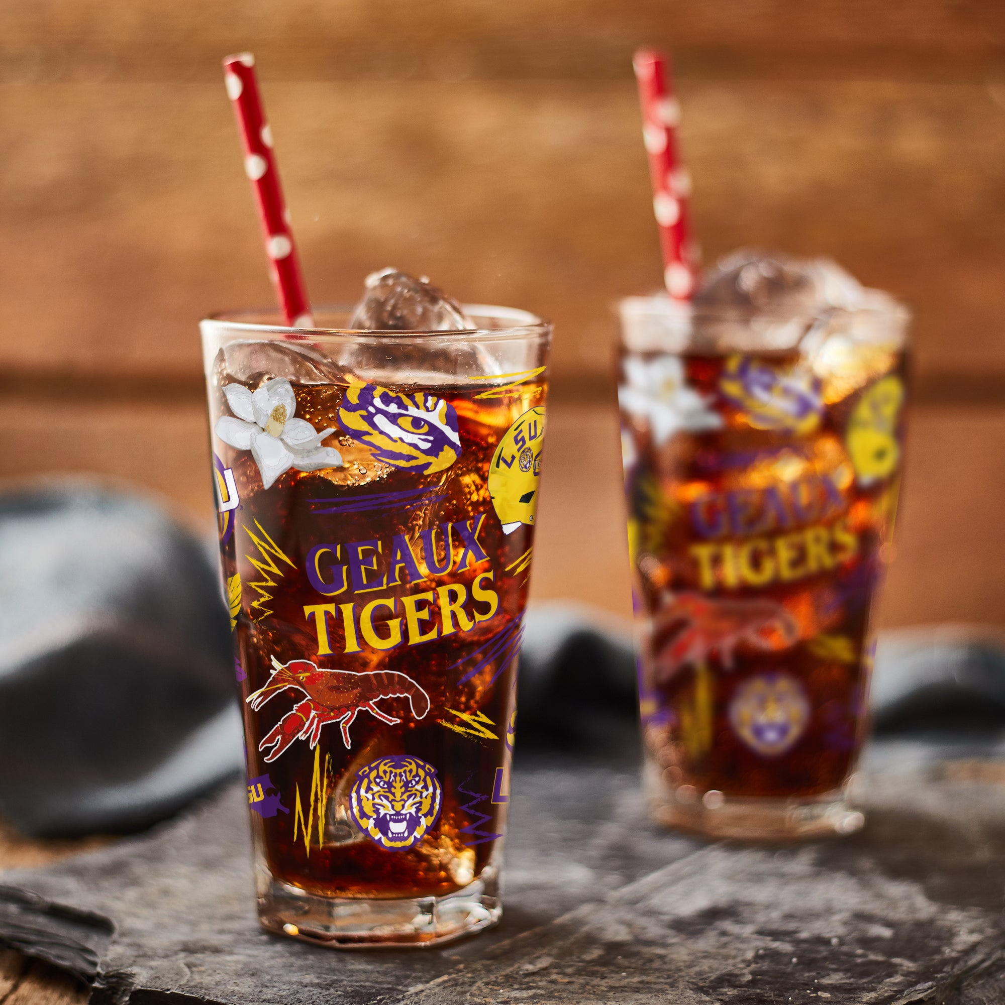 Set of 2 LSU Tigers Local 16oz Pints