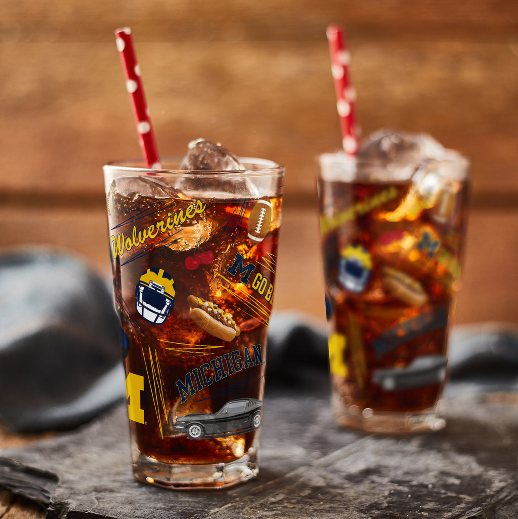 Set of 2 Michigan Wolverines Local 16oz Pints