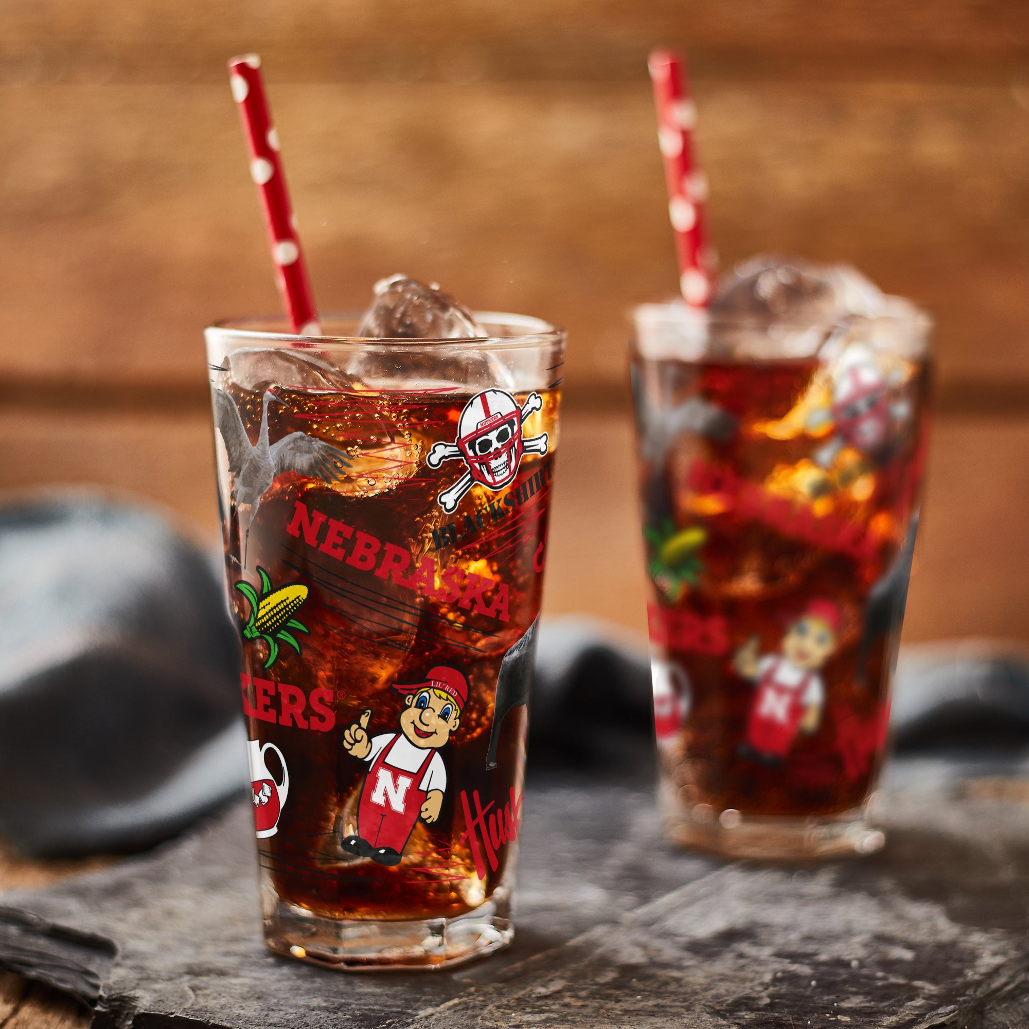 Set of 2 Nebraska Cornhuskers Local 16oz Pints