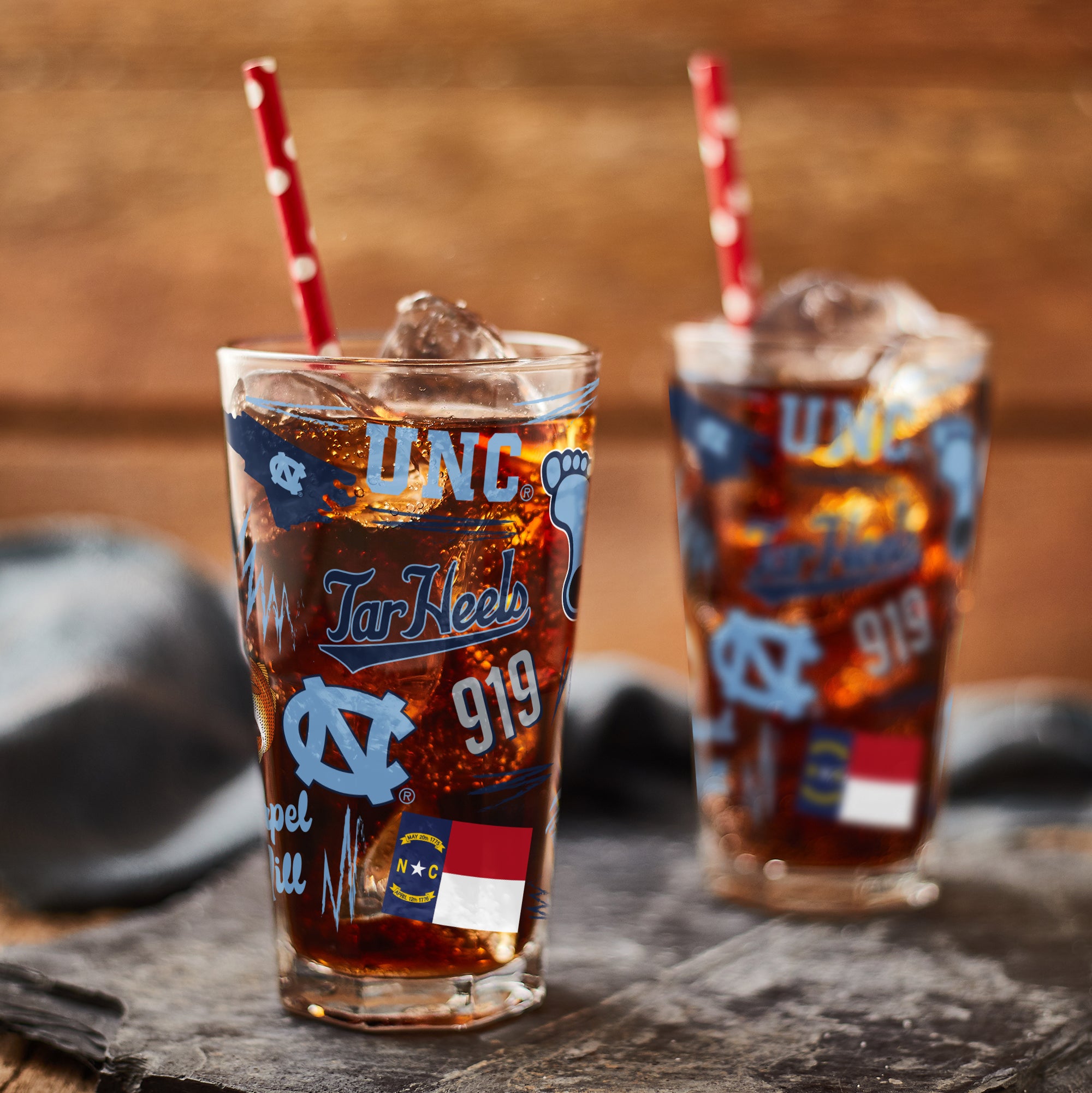 Set of 2 North Carolina Tar Heels Local 16oz Pints