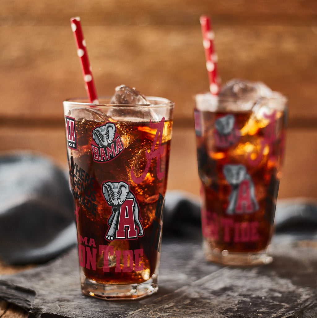 Set of 4 Alabama Crimson Tide 16oz Medley Pint Glasses