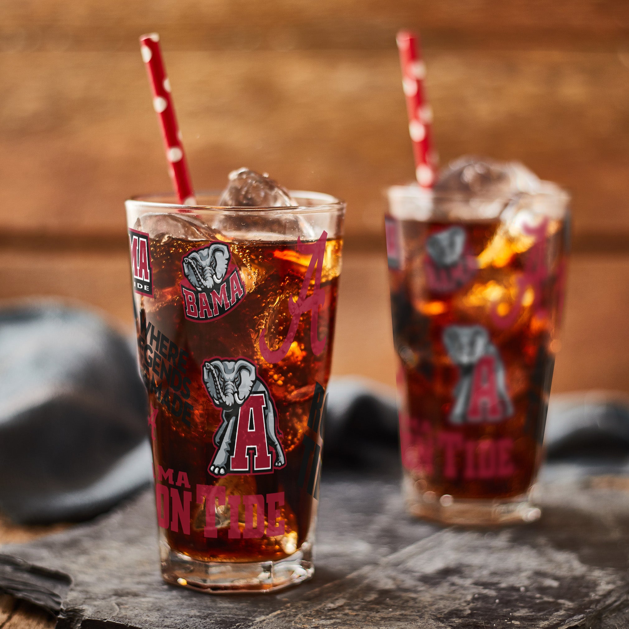 Set of 4 Alabama Crimson Tide 16oz Medley Pint Glasses