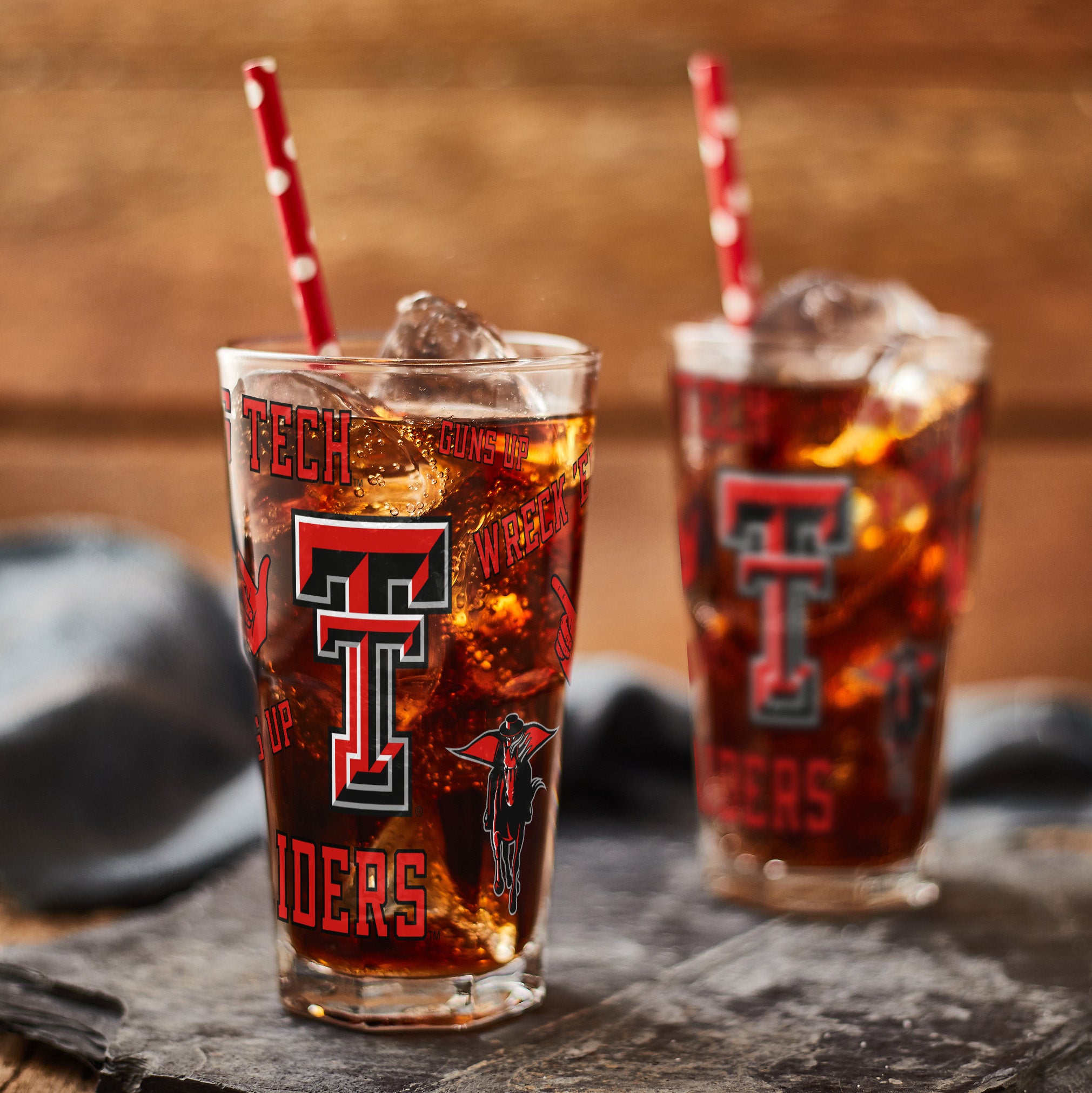 Set of 4 Texas Tech Red Raiders 16oz Medley Pint Glasses