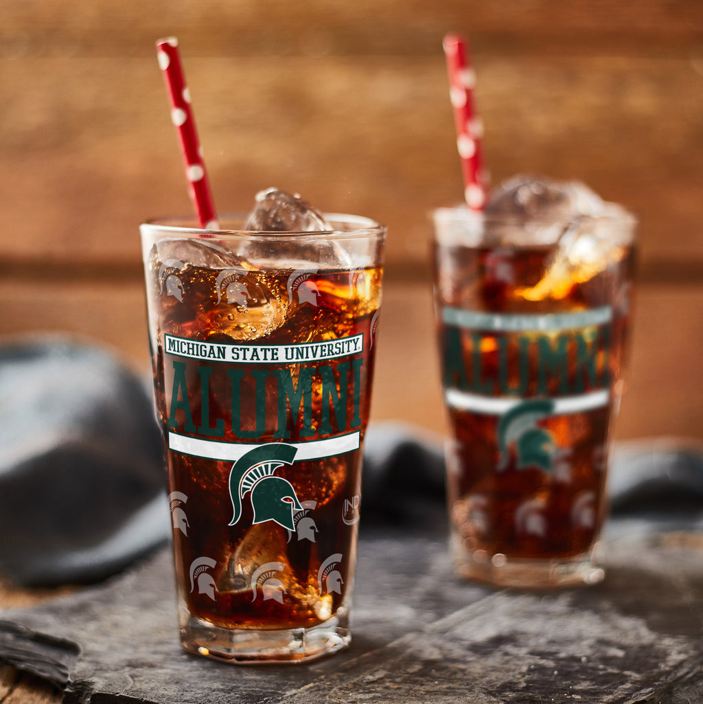 Set of 2 Michigan State Spartans 16oz Alumni Pints