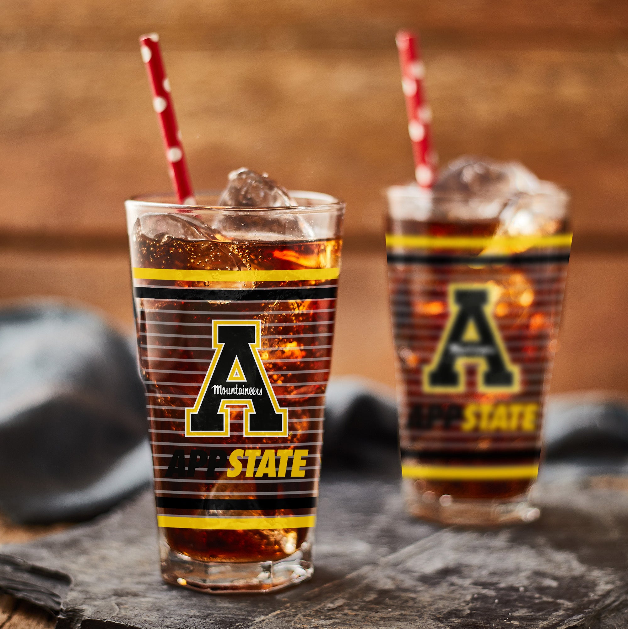 Set of 2 App State Mountaineers 16oz Ring Pints