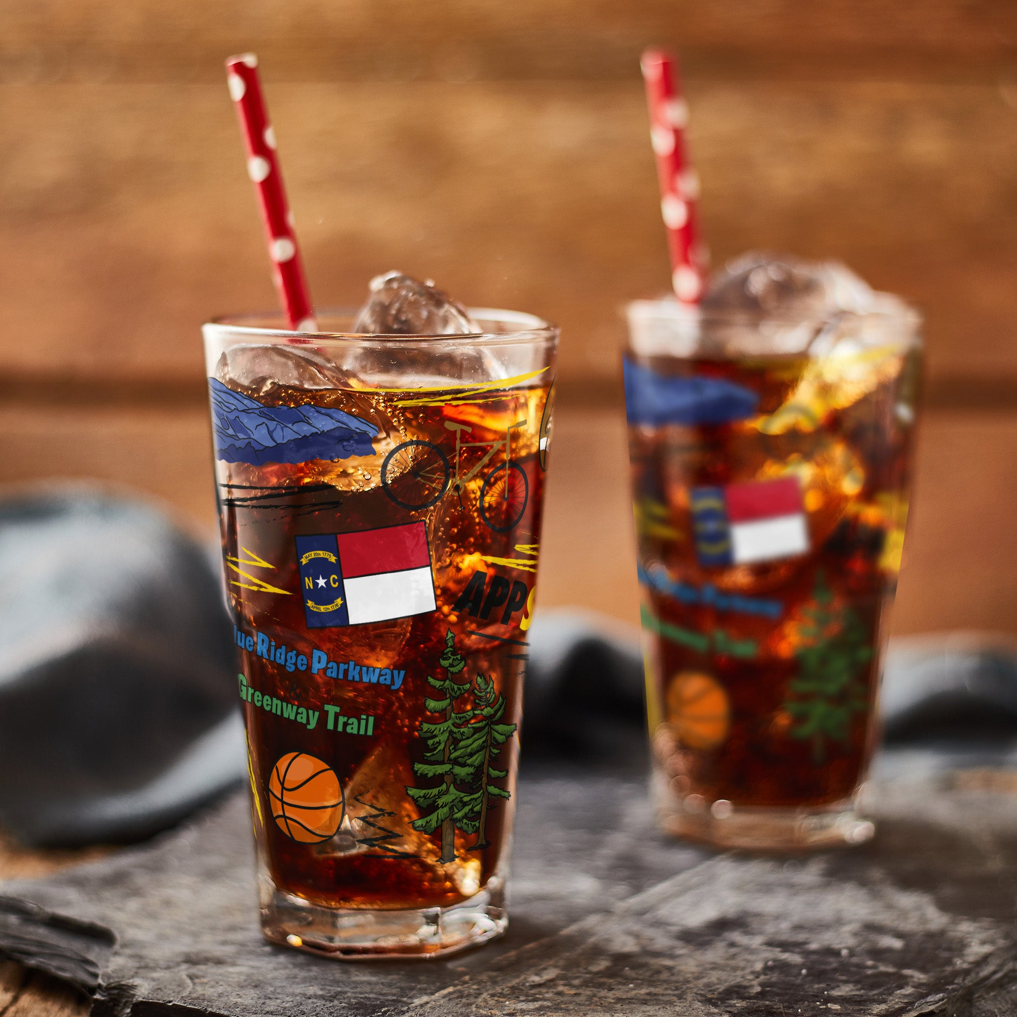 Set of 2 App State Mountaineers Local 16oz Pints