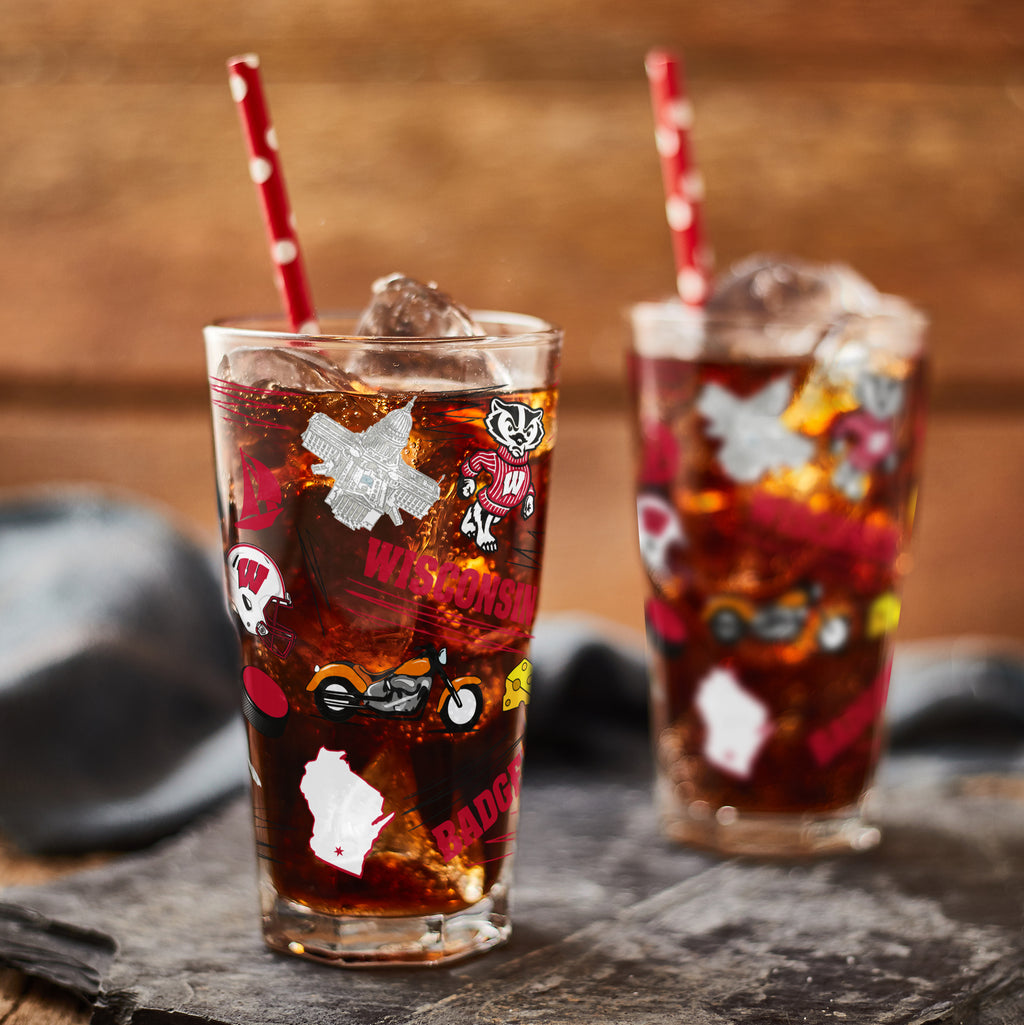 Set of 2 Wisconsin Badgers Local 16oz Pints