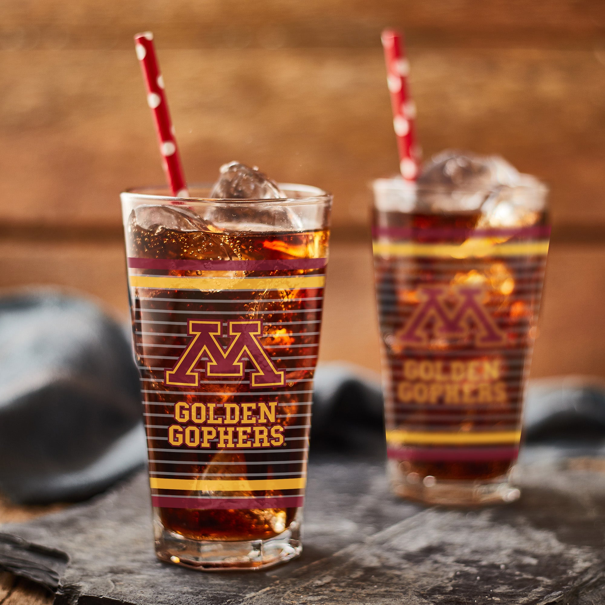 Set of 2 Minnesota Golden Gophers 16oz Ring Pints