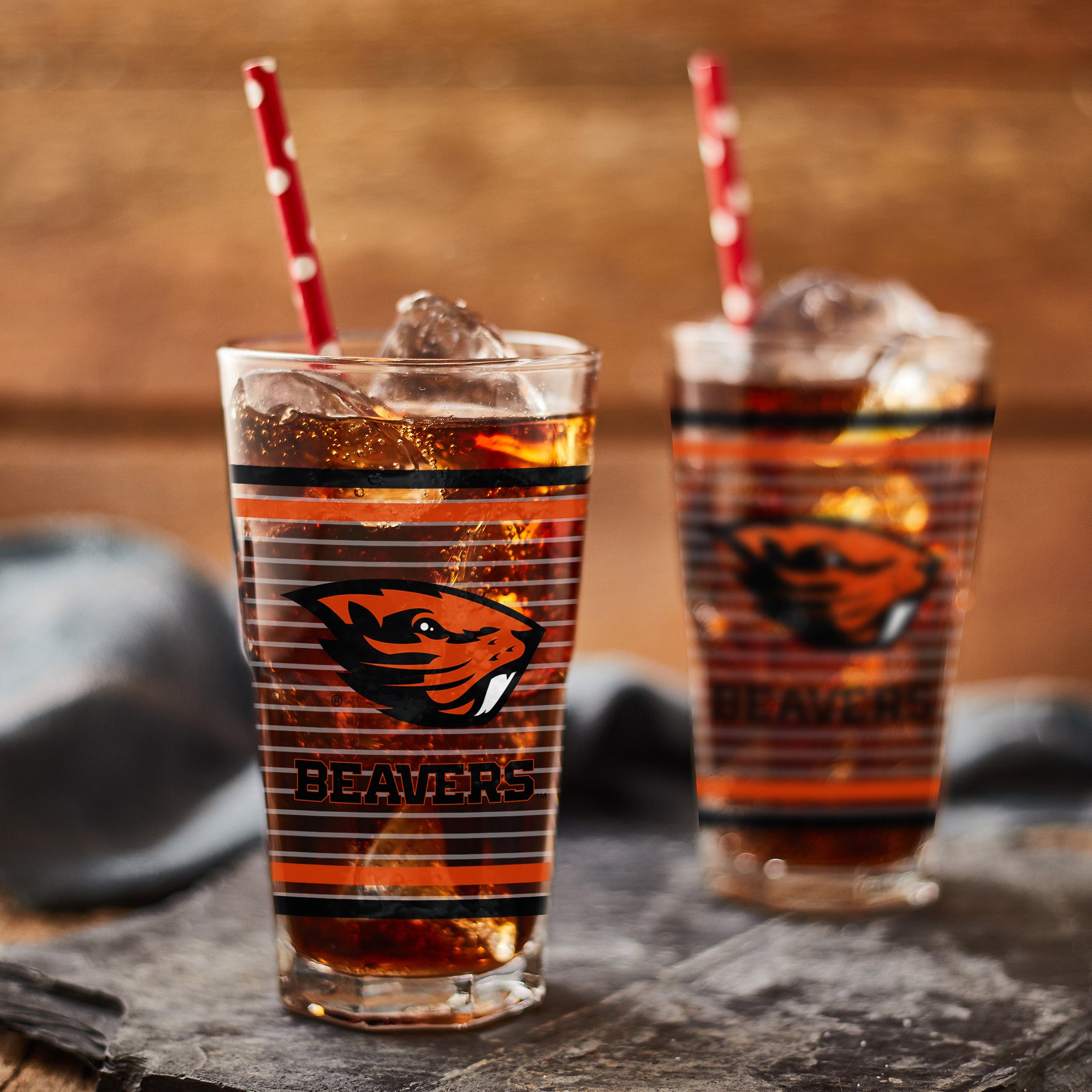 Set of 2 Oregon State Beavers 16oz Ring Pints