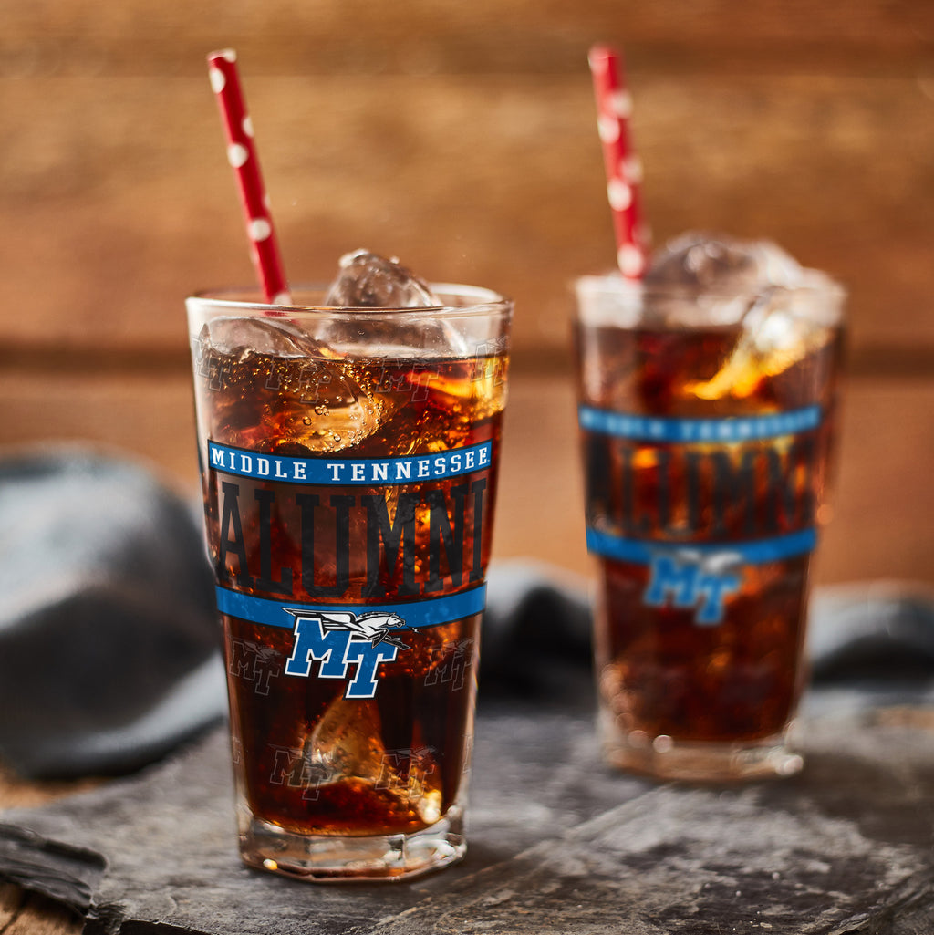 Set of 2 Middle Tennessee Blue Raiders 16oz Alumni Pints
